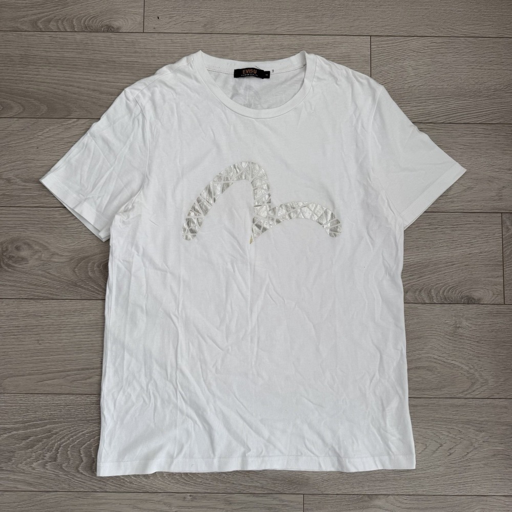 Evisu Premium Quality Streetwear Logo Tee Japanese Style Black Size: S